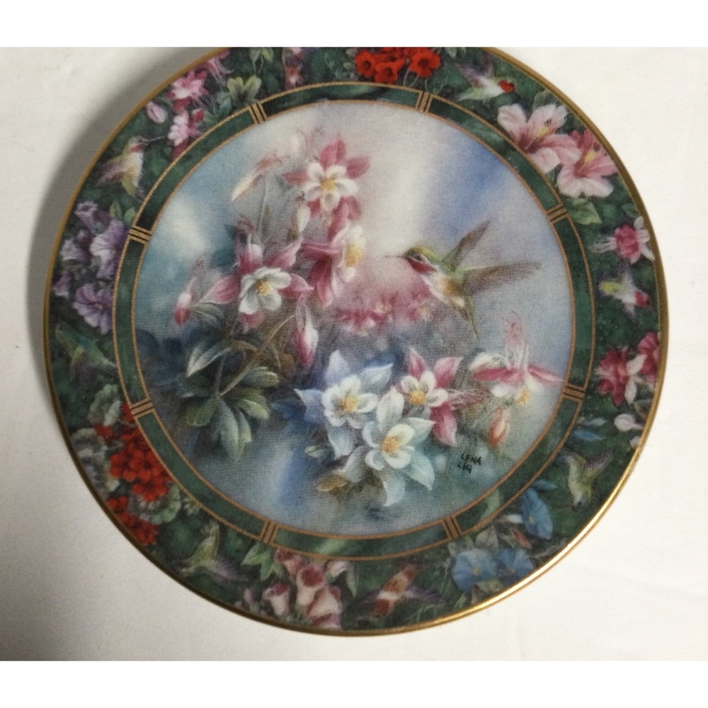 Lena Liu Calliope Hummingbird Floral Mini- Plate #7 Vintage